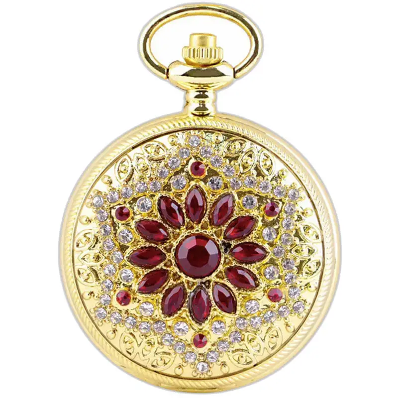 Taskukello kultainen kaulakoru Ruby Stones Luxury