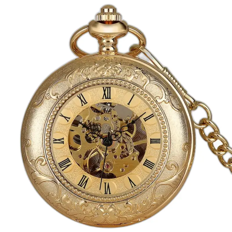 Golden Memory Luxe -taskukello hienostuneella kultaisella kellotaululla
