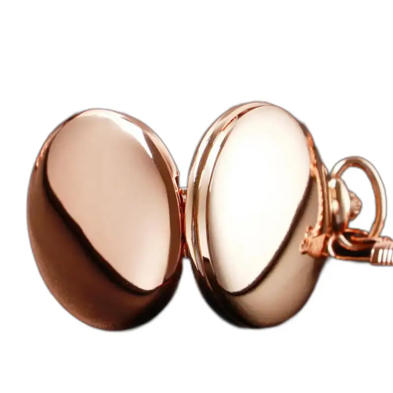 Rose Gold -medaljonki auki Rose Gold Quartz Pink Mirror -taskukellossa