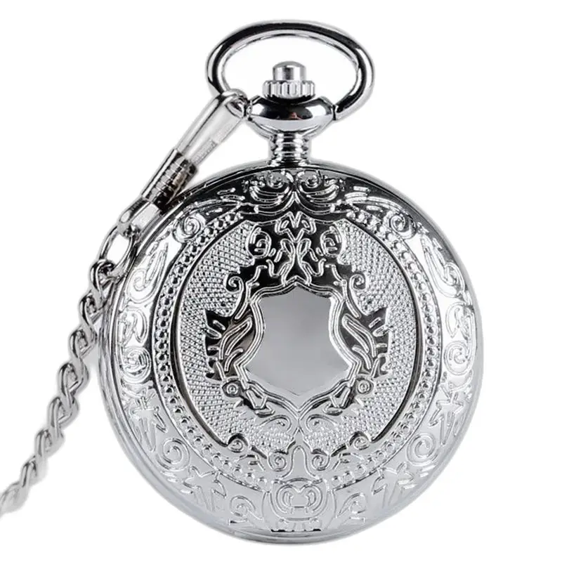Royal Silver Case Chasseur Chic taskukello koristeellisella hopeaketjulla