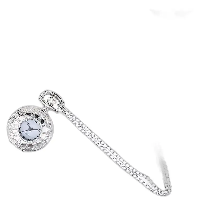 Vintage Silver Clapper avoin kaulakoru kello hopeisella filigraaniketjulla
