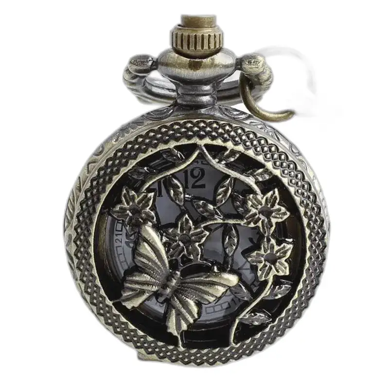Vintage Bronze Butterfly -kaulakoru kello koristeellisella perhoskuviolla