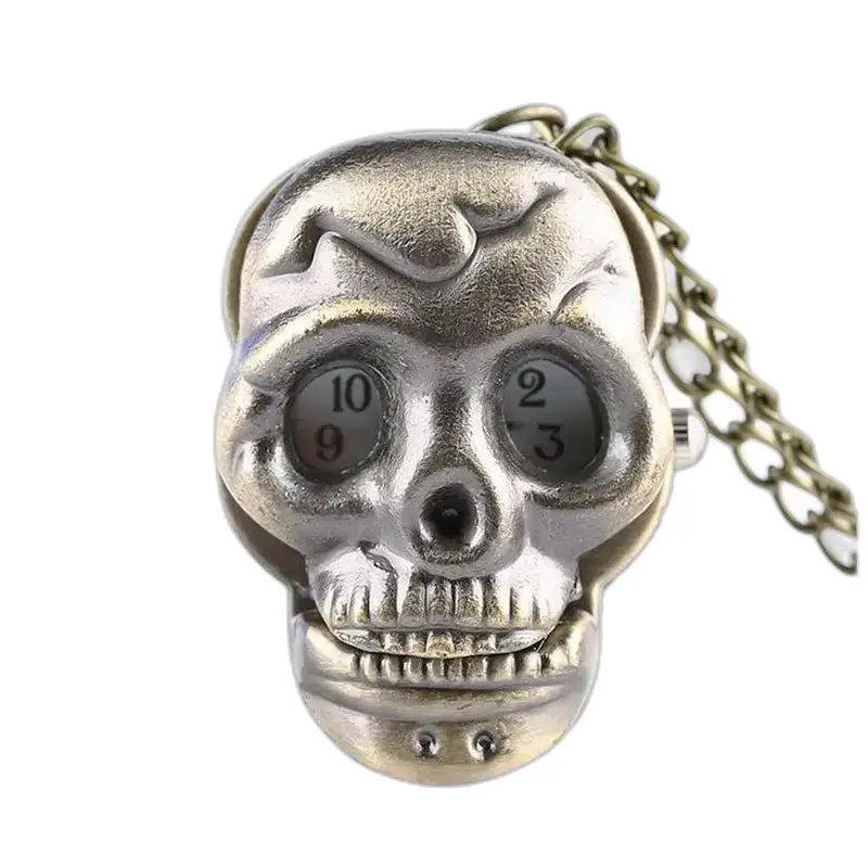 Vintage Gothic Skull -kaulakoru kello ketjulla miehille naisille