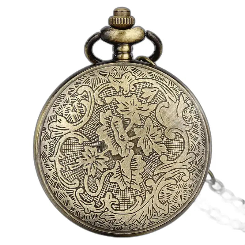 Vintage Mandala Bronze -kaulakoru taskukello tyylikkäällä koristeellisella pronssisella kellotaululla