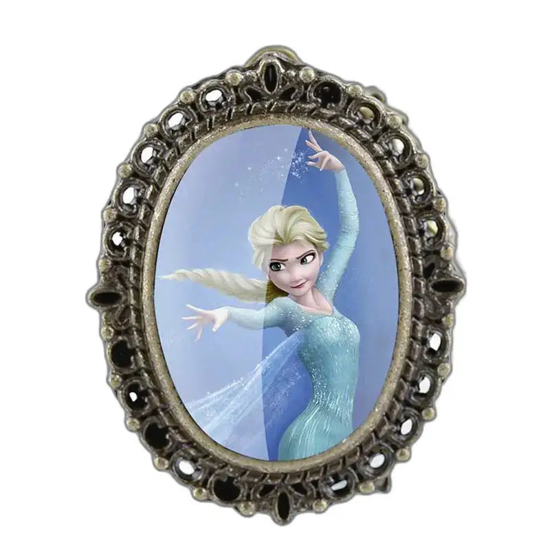 Elsa-riipus koristeellisessa kehyksessä vintage-pronssi Elsa-riipuskello