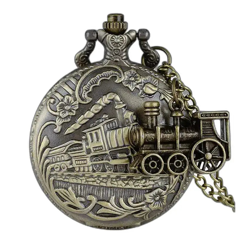 Steampunk-kellokaulakoru antiikkimedalionilla, rautatieteemainen steampunk-kello