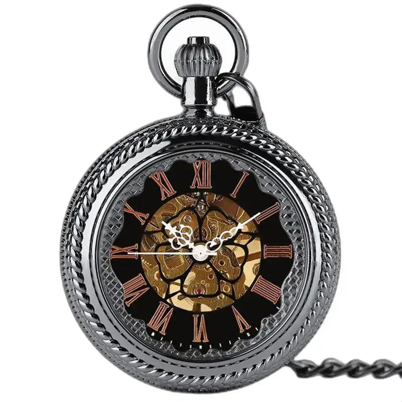 Steampunk Fob -kellon tyylikäs analoginen näyttö, jossa on monimutkainen hopeinen muotoilu