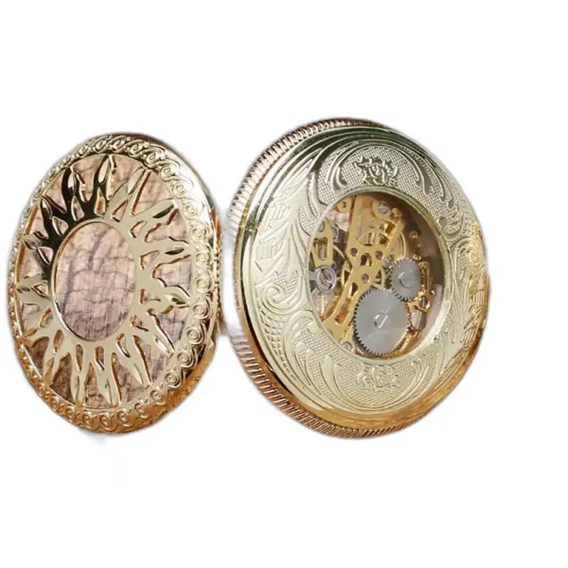 Montre à gousset Mécanique Golden Sun avec un design orné et élégant