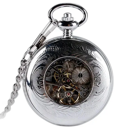 Royal Silver Pocket Watch Chic Hunter -kotelo tyylikkäällä mekanismilla