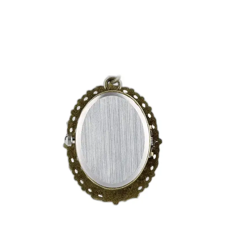 Montre collier romantique, montre pendant ovale avec cadre orné pour homme et femme