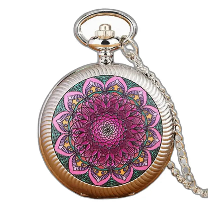 Montre-collier Vintage Fleur Grise en Or avec design unique et confort optimal